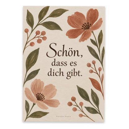 Herzliche Topseller Postkarte für die Familie mit botanischen Zweigen|p:2012988|h:7e24d5d6b9bf696b2930c377942a84f1