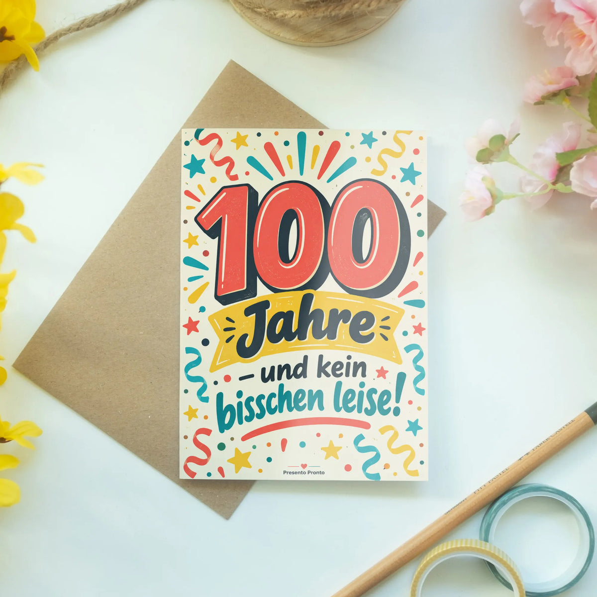 Fröhliche Glückwunschkarte zum 100. Geburtstag mit 100-Schriftzug|p:2012992|h:ef449727e53b1f054918915834bfb80a