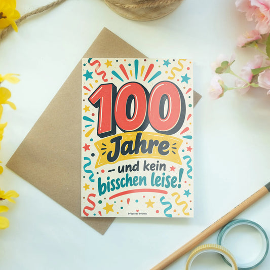 Fröhliche Glückwunschkarte zum 100. Geburtstag mit 100-Schriftzug|p:2012992|h:ef449727e53b1f054918915834bfb80a