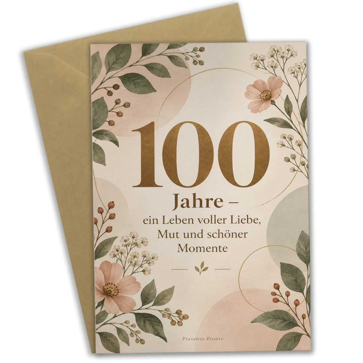 Emotionale Glückwunschkarte zum 100. Geburtstag mit Wildblumen|p:2012993|h:6acd839fe504d564bc0b5ac0a48e71e9