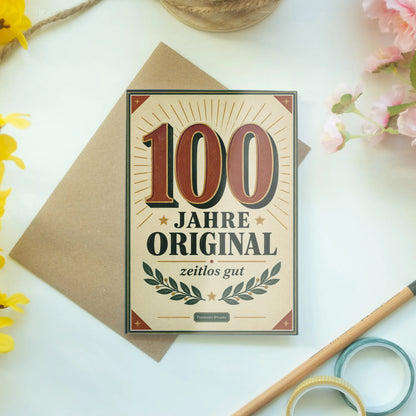 Zeitlose Glückwunschkarte zum 100. Geburtstag mit 100-Schriftzug|p:2012994|h:027fb391d5f3981fa9c12aa04b57942d