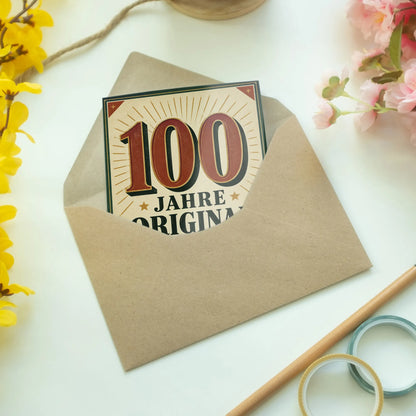 Zeitlose Glückwunschkarte zum 100. Geburtstag mit 100-Schriftzug|p:2012994|h:654daa8da9e357c4860c23f3ffc98794