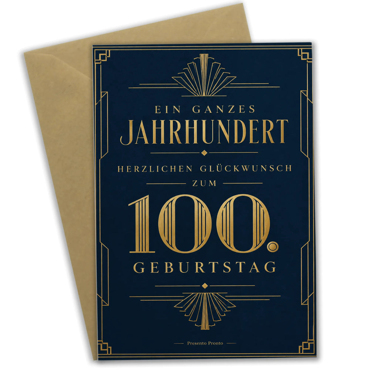 Elegante Glückwunschkarte zum 100. Geburtstag in Marineblau und Gold|p:2012996|h:bdd332dd1fe2102ae5451ea984932b74