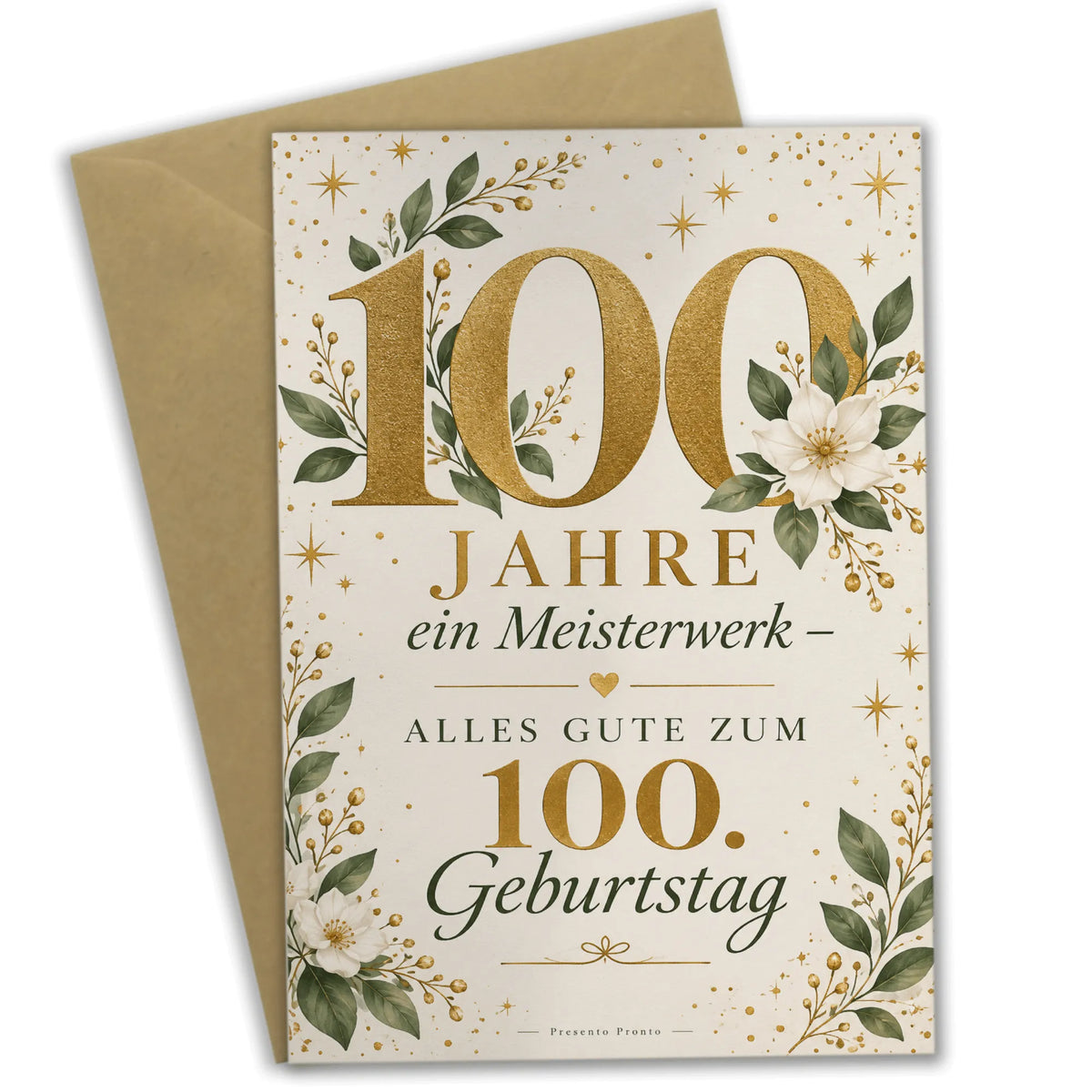 Festliche Glückwunschkarte zum 100. Geburtstag mit goldenem Konfetti|p:2012999|h:c48ad10a90d86127195e024156b2ef86