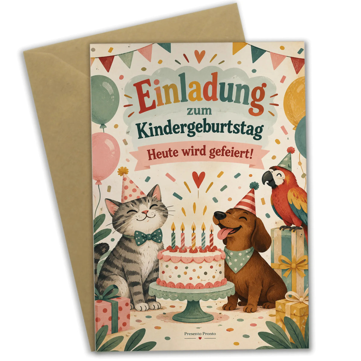 Fröhliche Einladungskarten zum Kindergeburtstag mit Tieren|p:2013004|h:757a0fa78daa08c0860796ff96c61be4
