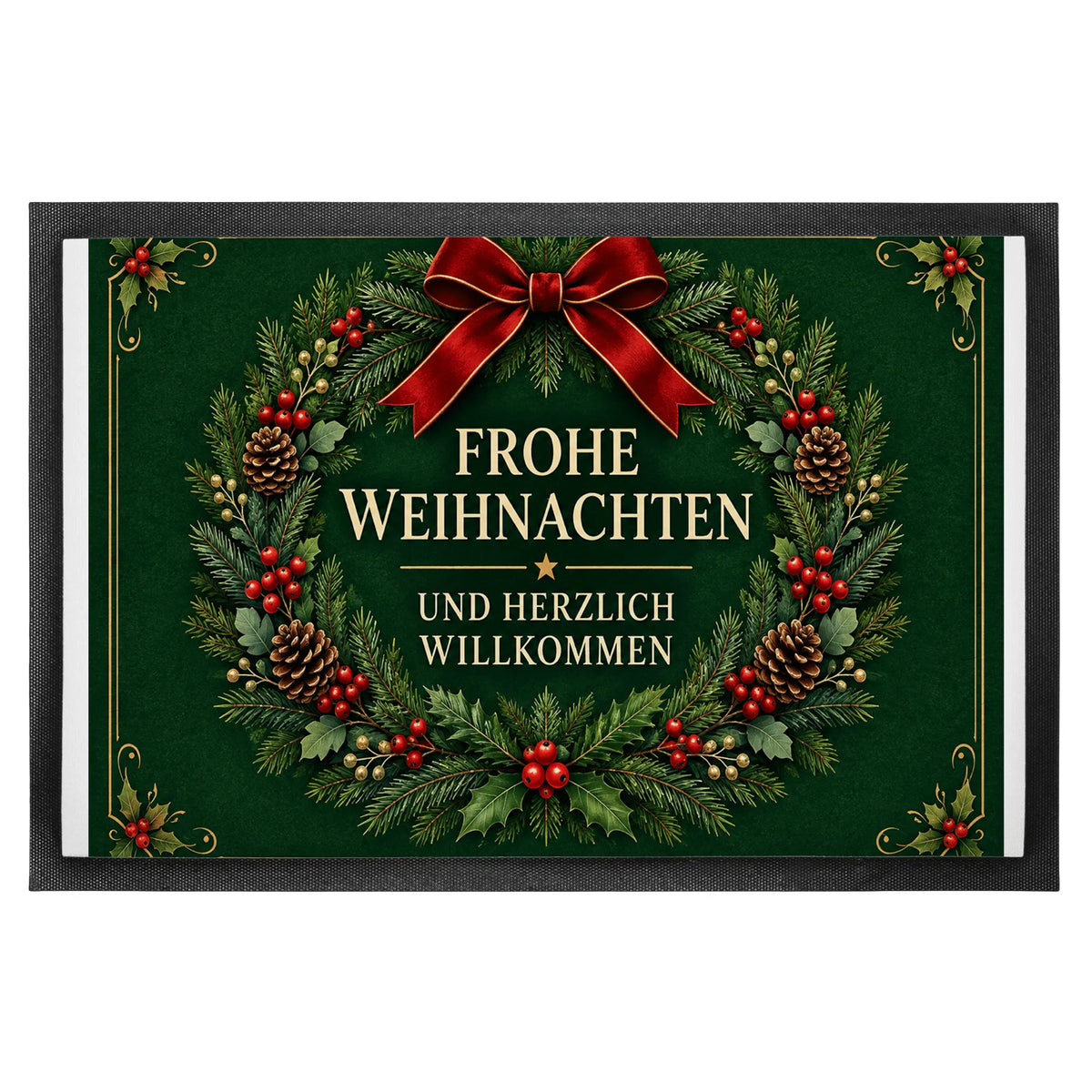 Festliche Fußmatte zu Weihnachten mit Weihnachtskranz|p:2013009|h:84116cfb6d388277640751f780f39db5