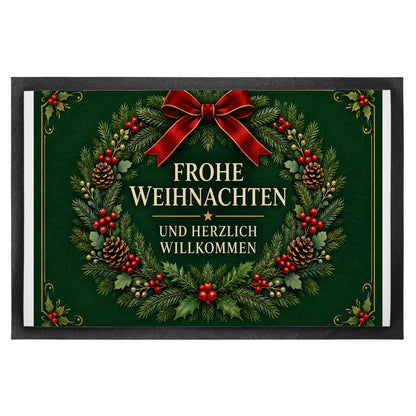Festliche Fußmatte zu Weihnachten mit Weihnachtskranz|p:2013009|h:84116cfb6d388277640751f780f39db5