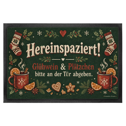 Lustige Fußmatte zu Weihnachten mit Glühweintassen|p:2013012|h:0f1fac5474d867b8ec3364b0b315283a