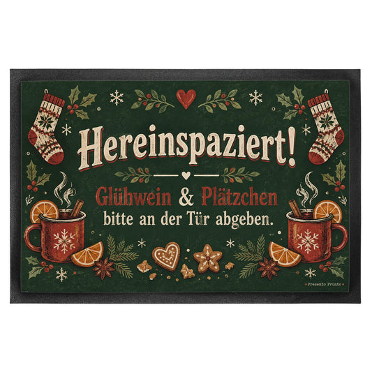 Lustige Fußmatte zu Weihnachten mit Glühweintassen|p:2013012|h:0f1fac5474d867b8ec3364b0b315283a