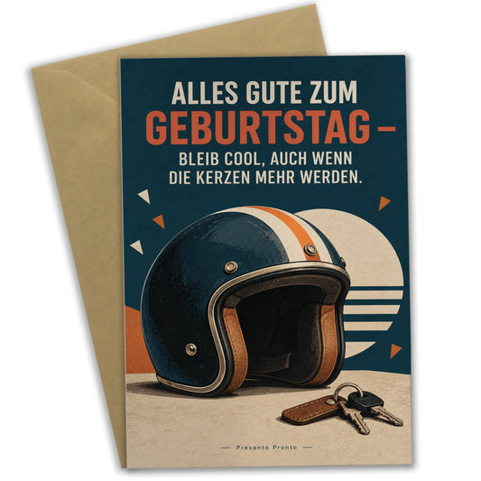 Coole Geburtstagskarte für Männer mit Motorradhelm|p:2013023|h:2d42a8829bb3ff00fb90867cb17b1294