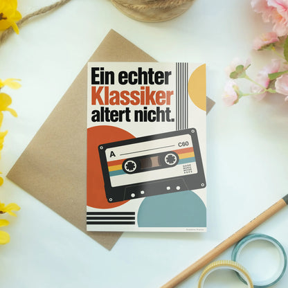 Coole Geburtstagskarte für Männer mit Retro-Kassette|p:2013028|h:dd7c826632c429c33b518c4f782393ff