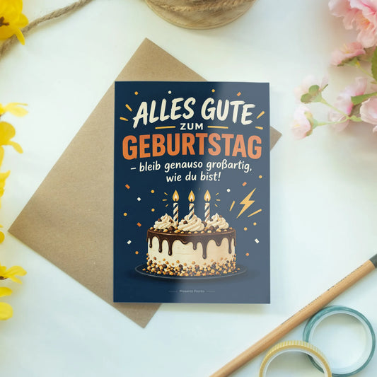 Coole Geburtstagskarte für Männer mit Kuchen und Kerzen|p:2013029|h:0ea56bfab56749218629b37e925378f7
