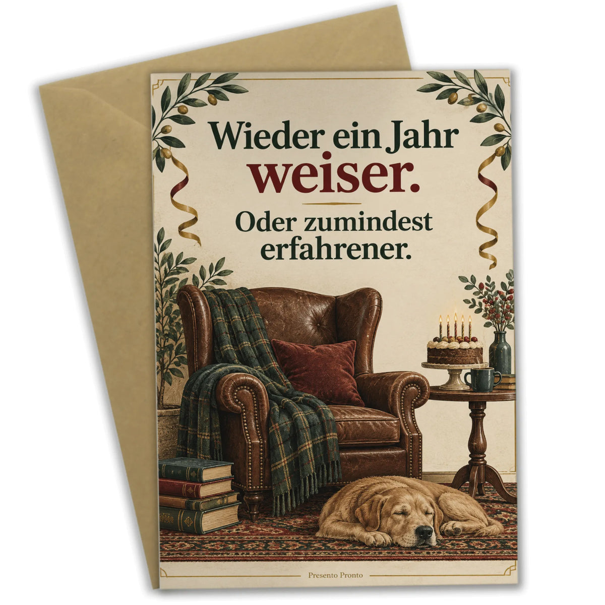Lustige Geburtstagskarte für Männer mit Sessel und Kuchen|p:2013030|h:69d13ed56537b31044859cadb5ec7169