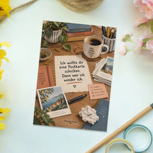 Lustige Postkarte für Freunde mit Kaffeetasse|p:2013041|h:ebf489a3d7f5b642983a7a9a064222c3