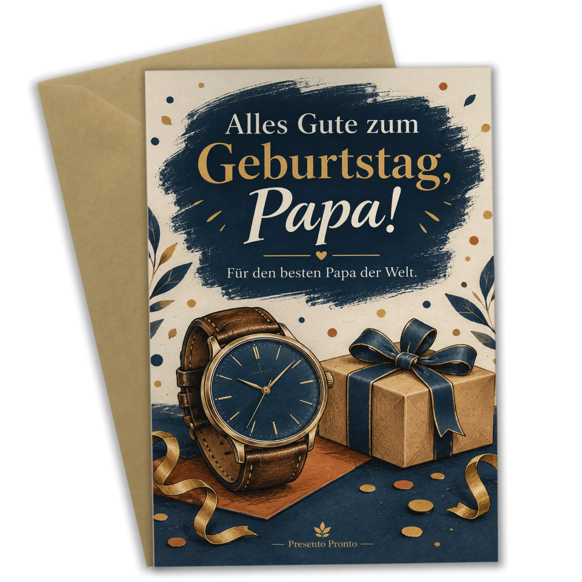 Elegante Geburtstagskarte für Papa mit Armbanduhr|p:2013051|h:dfdf71dd816a2526e531ff0b61699871