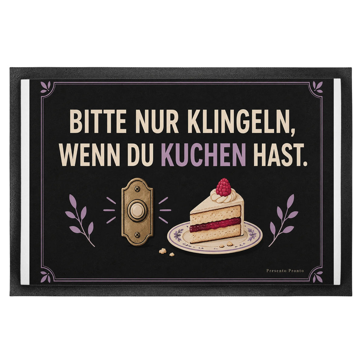 Lustige Fußmatte für Kuchenliebhaber mit Klingel und Kuchenstück|p:2013055|h:e1787349ac5aa38e739b20049e5c0385