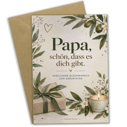 Liebevolle Geburtstagskarte für Papa mit Olivenzweigen|p:2013056|h:cfbddf63ac164ced96e03af8b24d4984