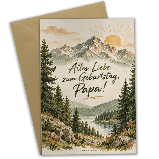 Liebevolle Geburtstagskarte für Papa Kiefernwald Aquarell|p:2013078|h:ad3a290bc5d8a8116ff44a158756f827