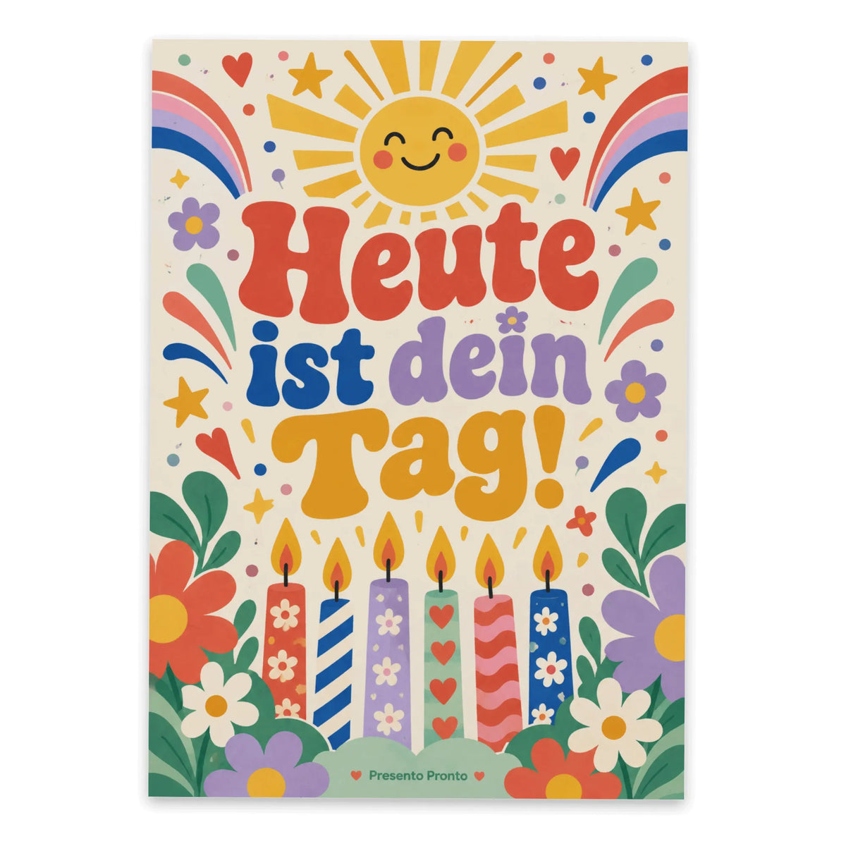 Fröhliche Grußkarte zum Geburtstag mit Kerzen und Konfetti|p:2013093|h:e3fd9ad1db7444e6876109af9bb455f4