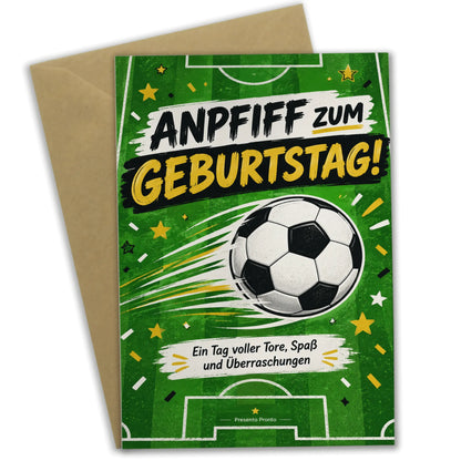 Sportliche Einladungskarten zum Fußballgeburtstag mit fliegendem Ball|p:2013105|h:5d0e35bb73aa35c7e8b69c6c23c57908