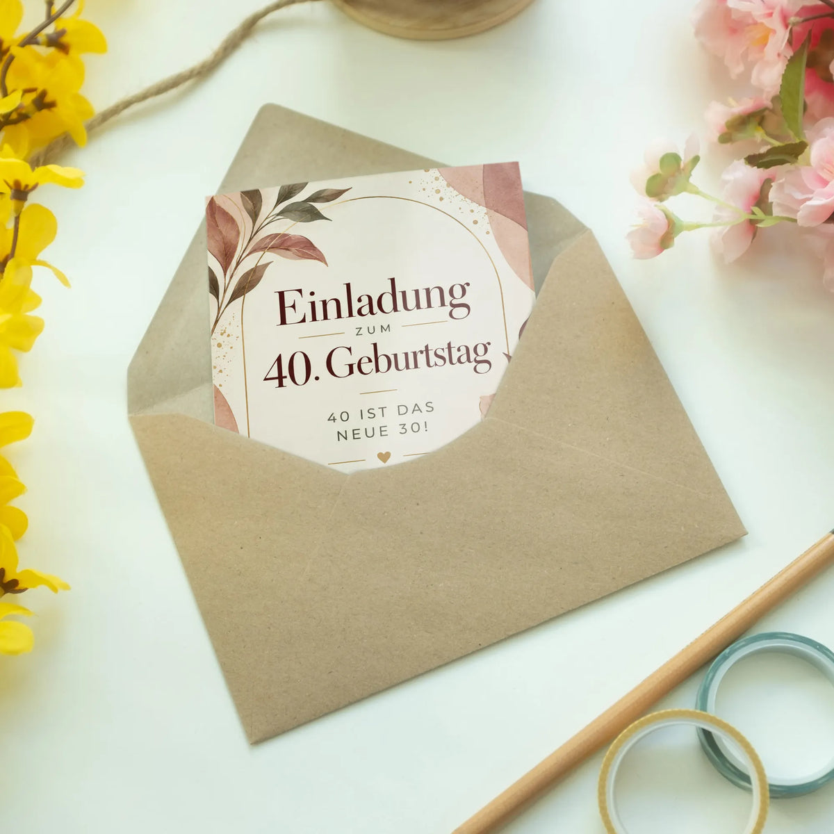 Elegante Einladungskarten zum 40. Geburtstag für Frauen in Rosé|p:2013110|h:c6be2ccdb798f8cbabacca131d824277