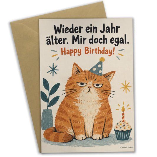 Lustige Geburtstagskarte mit grummeliger Katze|p:2013115|h:b34201a5ca83b5ea0d3976b8ee472a23