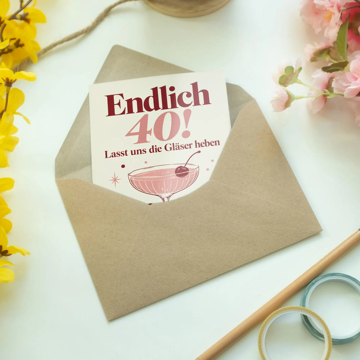Festliche Einladungskarten zum 40. Geburtstag für Frauen mit Cocktailglas|p:2013121|h:793e6918354579b3d61607fe214a680d