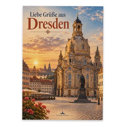 Herzliche Ansichtskarte aus Dresden mit Frauenkirche für Urlaubsgrüße|p:2013122|h:647a4ab371fecc74816ca6c00e446e35