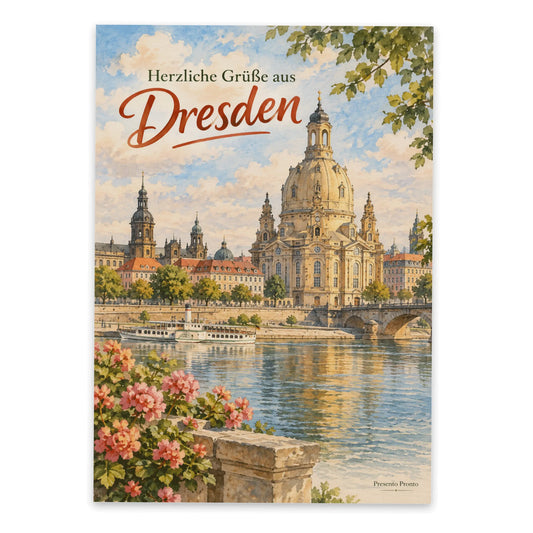 Herzliche Ansichtskarte aus Dresden mit Frauenkirche|p:2013124|h:ba88ae8503786c083b4e13b5899b4ede