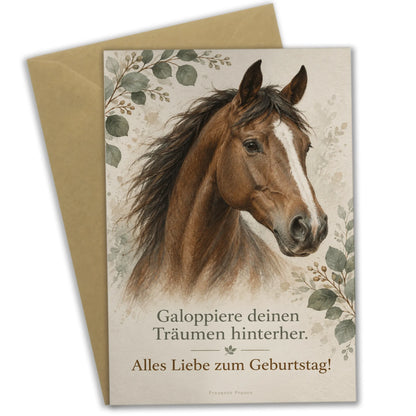 Elegante Geburtstagskarte mit Pferd für Pferdeliebhaber|p:2013137|h:28d0c0ddf92bfb820c39e91223f0787a