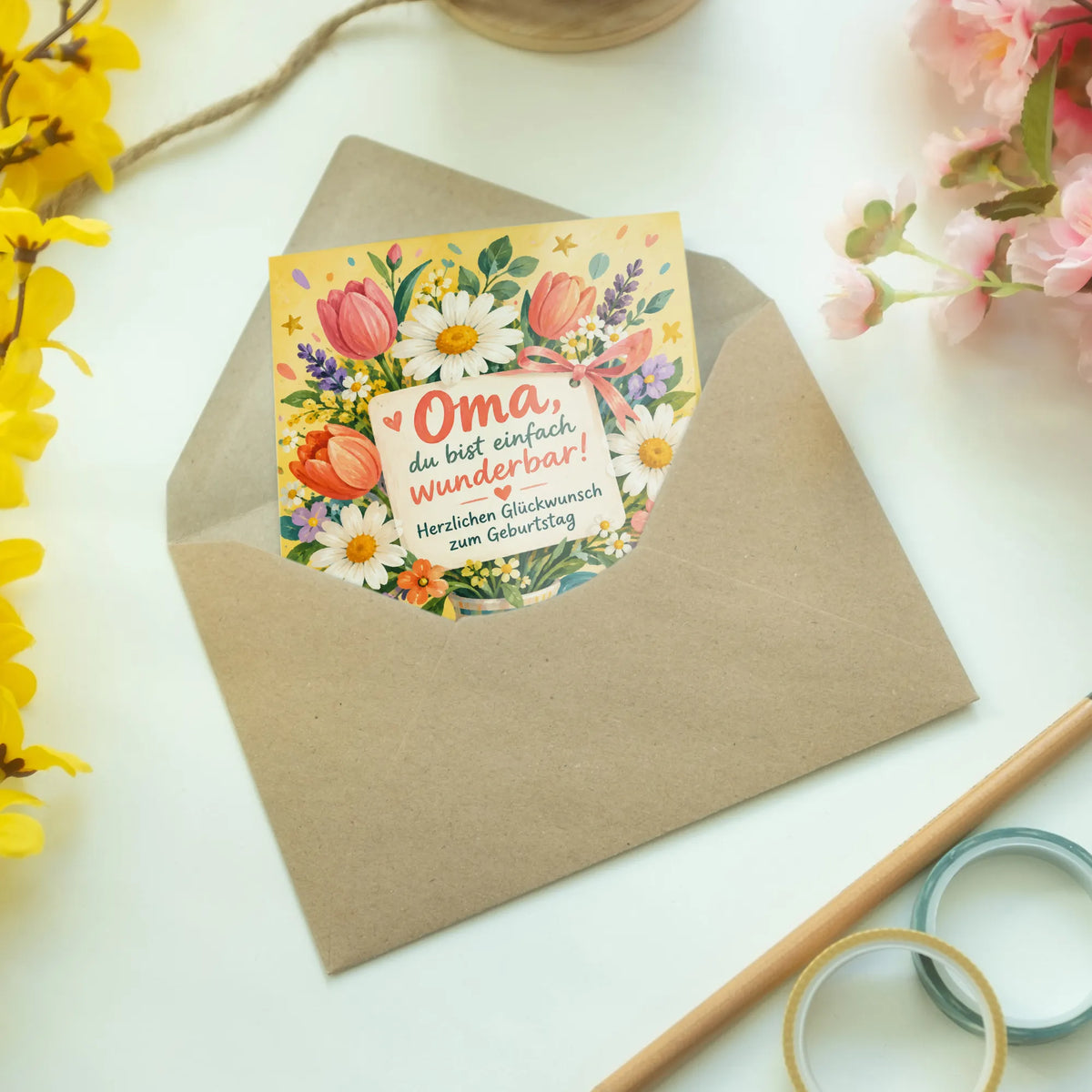 Herzliche Geburtstagskarte für Oma mit Blumenstrauß|p:2013140|h:54159106dcc21c600a40c748c6b4642a