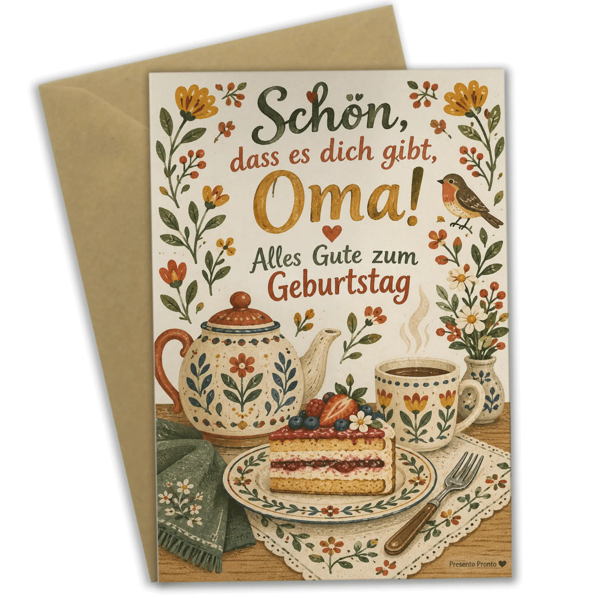 Herzliche Geburtstagskarte für Oma mit Beerentorte|p:2013143|h:39529e1c505f5168d79292fd41f2b377
