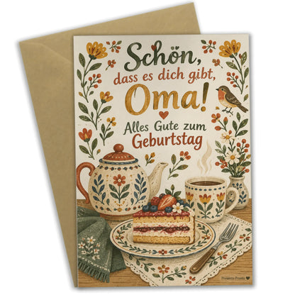 Herzliche Geburtstagskarte für Oma mit Beerentorte|p:2013143|h:39529e1c505f5168d79292fd41f2b377