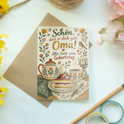 Herzliche Geburtstagskarte für Oma mit Beerentorte|p:2013143|h:5308150fa48ffc81be0b1a4180fd3af6