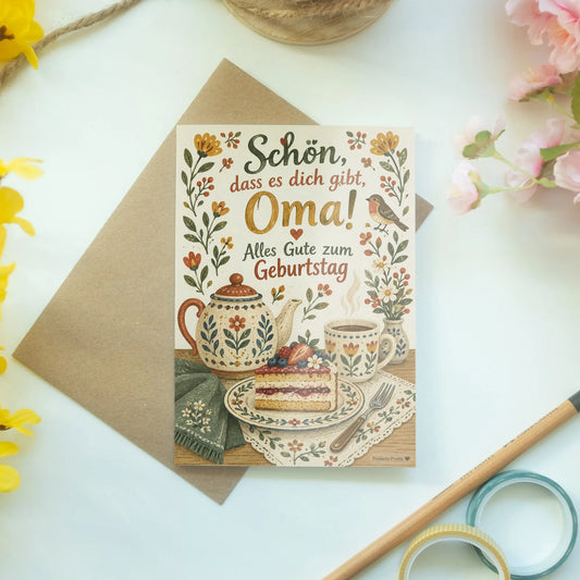 Herzliche Geburtstagskarte für Oma mit Beerentorte|p:2013143|h:5308150fa48ffc81be0b1a4180fd3af6