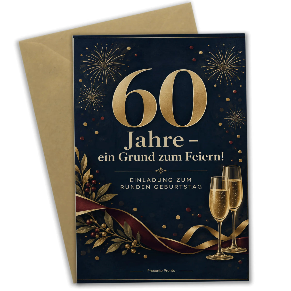 Elegante Einladungskarten zum 60. Geburtstag für Männer mit goldener 60|p:2013145|h:02ba158740cb36446a9a72bc863c3bee