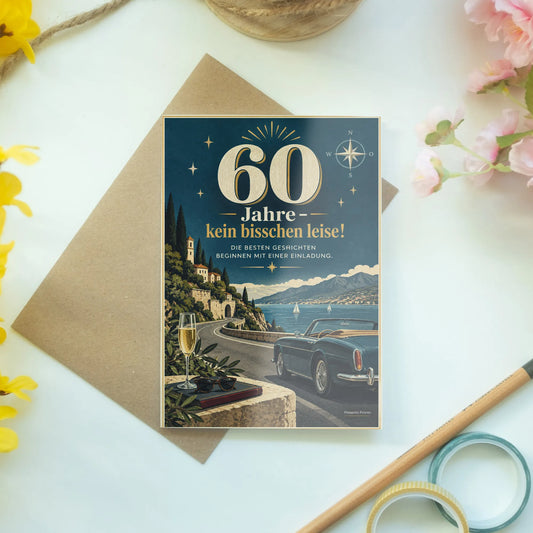 Lustige Einladungskarten zum 60. Geburtstag für Männer mit Sonnenstrahlen|p:2013147|h:f65308c6b557260f297b28d755d16250