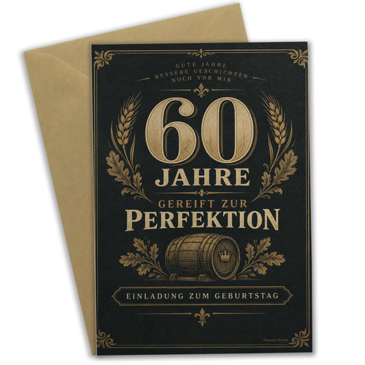 Edle Einladungskarten zum 60. Geburtstag für Männer mit Goldschrift|p:2013148|h:42cfdfc6347abbe3b817478407546a55