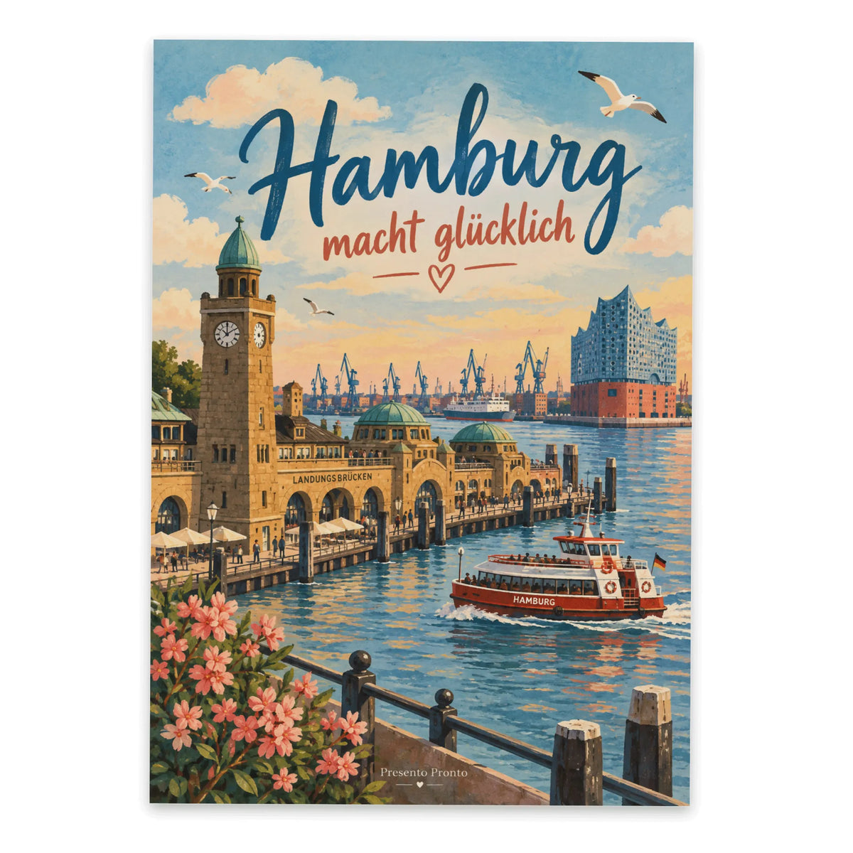 Nostalgische Postkarte aus Hamburg mit Landungsbrücken|p:2013152|h:edc660050800d4b6357c6104e2520000