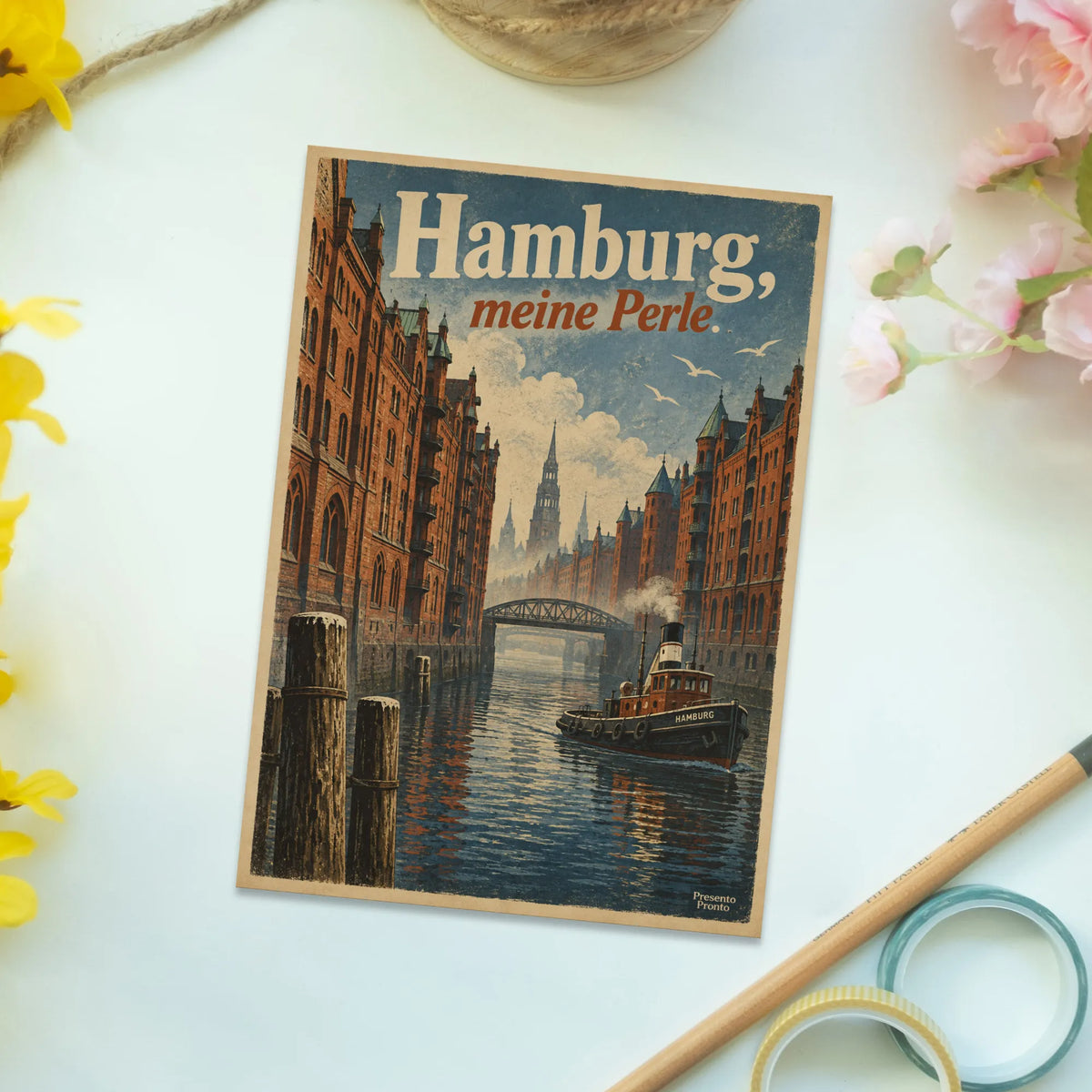 Liebevolle Postkarte Hamburg für Fans der Speicherstadt|p:2013154|h:d98297017c4acf32a82deac50deb851b