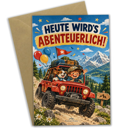 Abenteuerliche Geburtstagskarte für Jungs mit Offroad-Fahrzeug|p:2013156|h:2d6601b18a884566f3d4edf64d44e91b