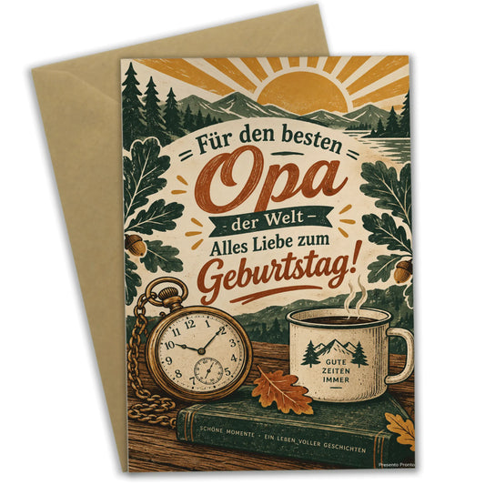 Herzliche Geburtstagskarte für Opa mit Taschenuhr|p:2013165|h:765fa26785efa0b0fd433bc3bfbb91b3