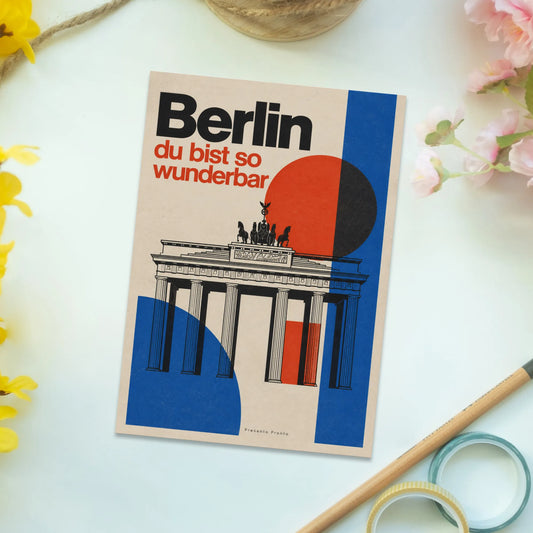 Liebevolle Postkarte aus Berlin mit Brandenburger Tor|p:2013173|h:cf589ad370652803954803914e7256eb