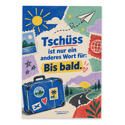 Herzliche Postkarte zum Abschied mit Koffer|p:2013176|h:c8d2d3ab812712b4be8000cb89a0613f