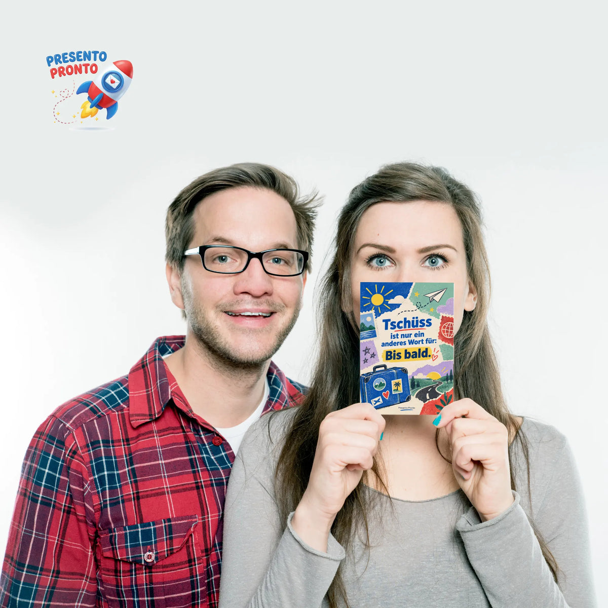 Herzliche Postkarte zum Abschied mit Koffer|p:2013176|h:9074fa8de0731a25b872399b57d23ad1