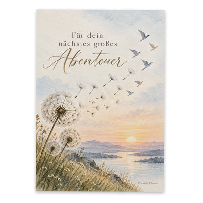 Poetische Postkarte zum Abschied mit Pusteblume|p:2013178|h:195962d5a8ecfd1ca1fc8ce0f27facf6