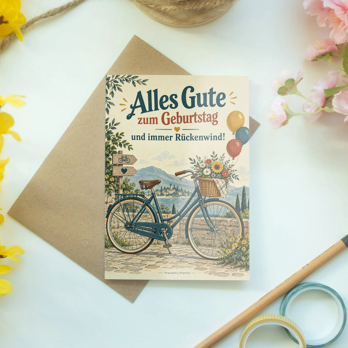 Herzliche Geburtstagskarte mit Vintage-Fahrrad für Radfahrer|p:2013180|h:323144731e9ae319ca4fc7da443a3471