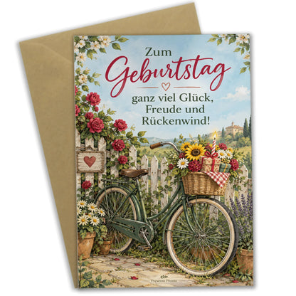Herzliche Geburtstagskarte für Radfahrer mit nostalgischem Fahrrad|p:2013181|h:793c0d02fb404313b5d4d1eded03de45