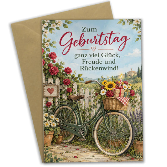 Herzliche Geburtstagskarte für Radfahrer mit nostalgischem Fahrrad|p:2013181|h:793c0d02fb404313b5d4d1eded03de45