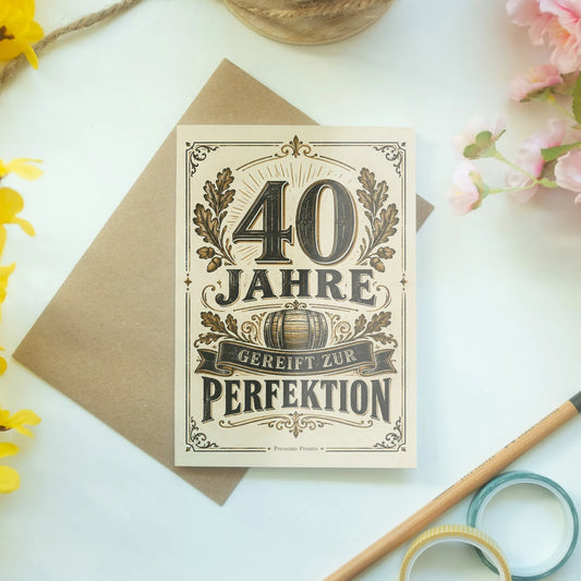 Elegante Geburtstagskarte zum 40. für Männer mit Whiskylabel|p:2013187|h:3b2d06251cf5f6b412de3a552bbd6874